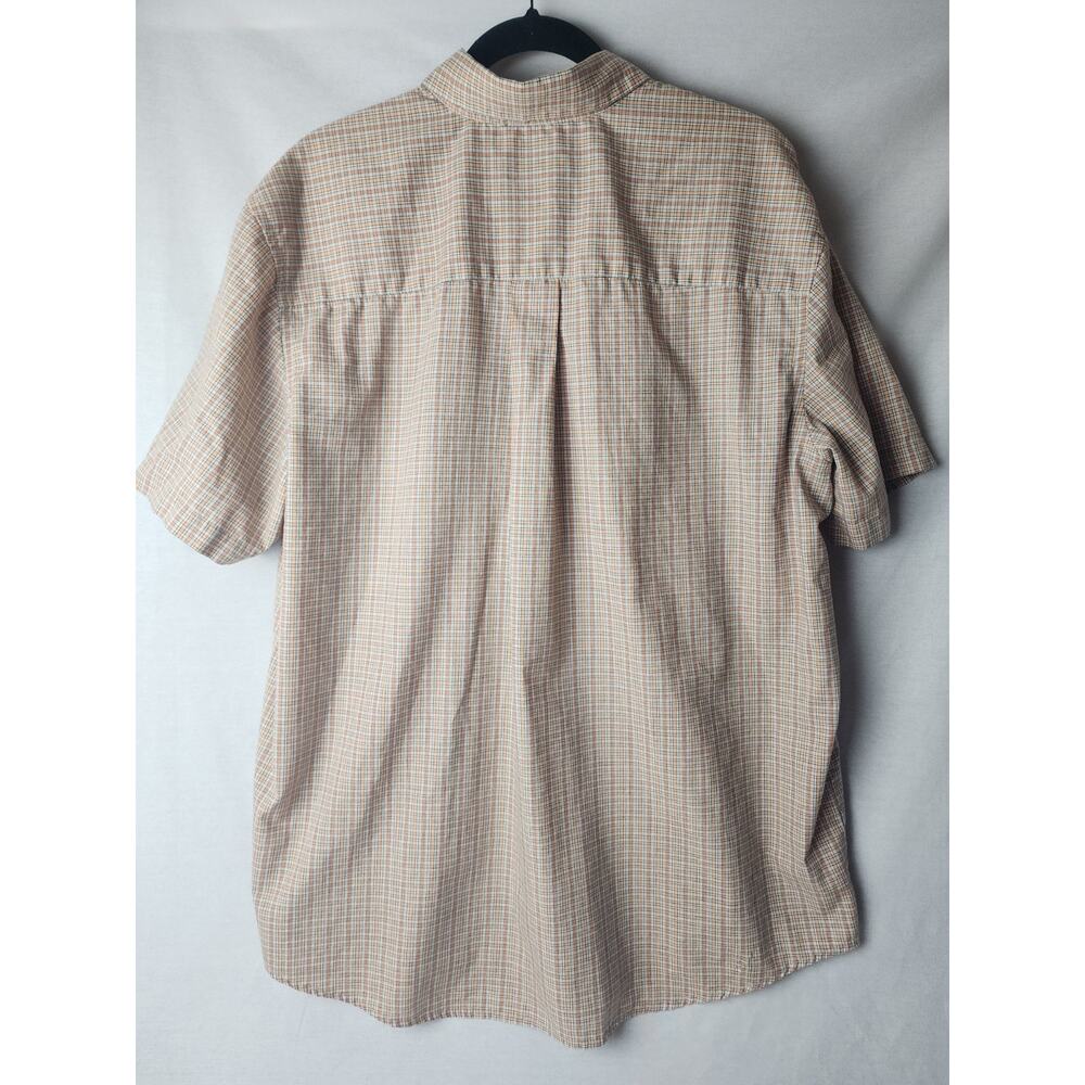 Cherokee Men's XL Orange Plaid Button Up Short Sleeve Shirt Retro Country Cotton - Picture 4 of 13
